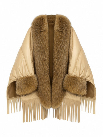 Untamed Fur Fringe Down Cloak