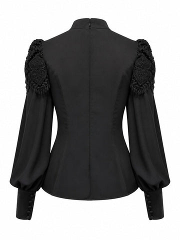 Elegant Lace Spliced Blouse