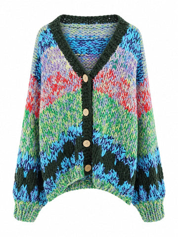 Vibrant Chunky Knit Cardigan