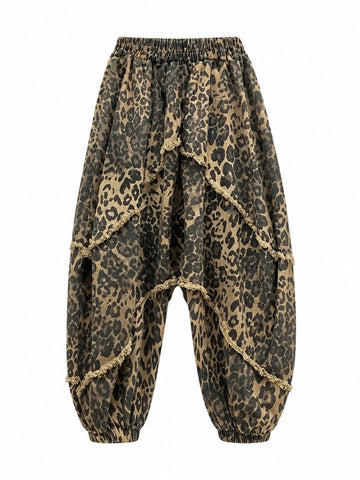 Wild Heart Leopard Patchwork Wide-Leg Jeans