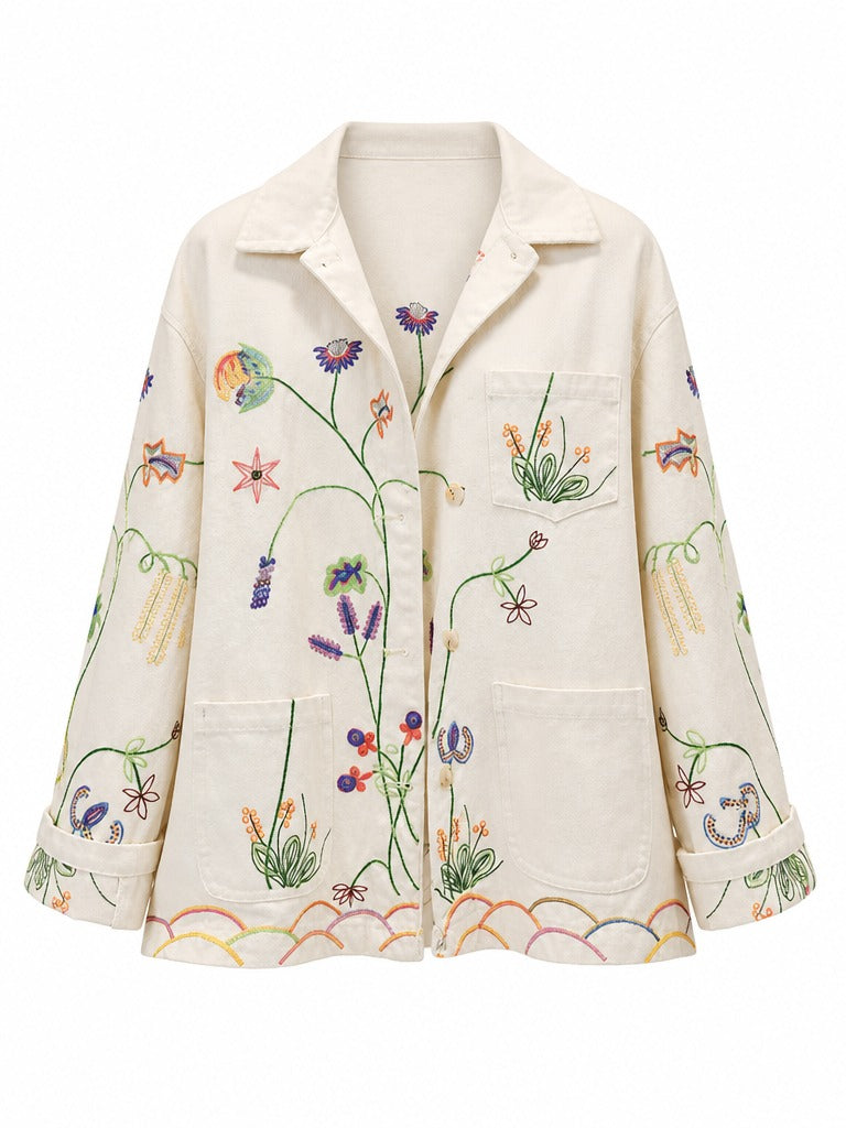 Wanderlust Embroidered Floral Jacket