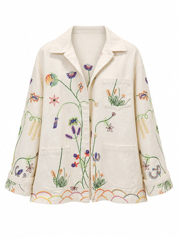 Wanderlust Embroidered Floral Jacket