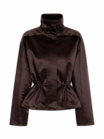Elegant Satin Drawstring Jacket