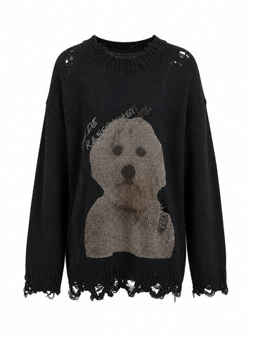 Audacious Ripped Knit Pullover