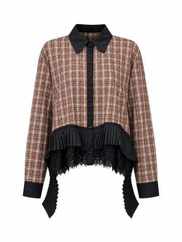 Audacious Plaid Lace Blouse