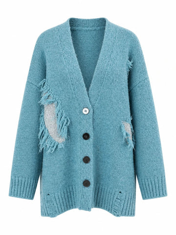 Adventurous Distressed Knit Cardigan