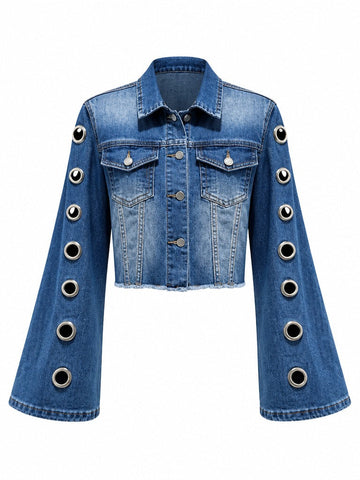 Audacious Eyelet Bell Sleeve Jacket