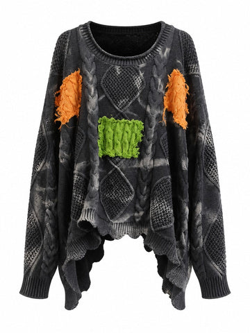 Untamed Patchwork Knit Pullover