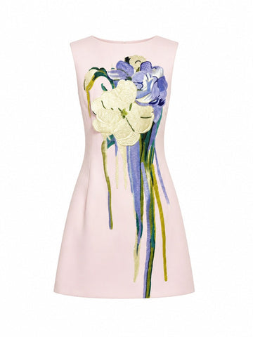 Divine Applique Floral Mini Dress