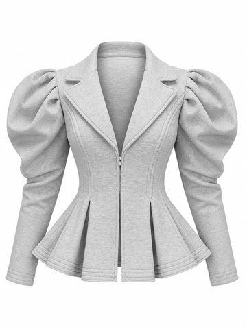 Audacious Ruched Puff Sleeve Jacket