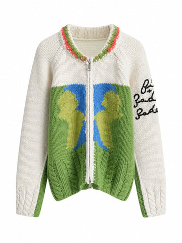 Unique Patchwork Knit Cardigan