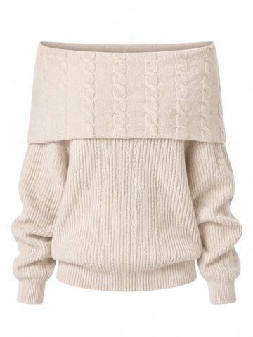 Grounded Knit Off-Shoulder Pullover