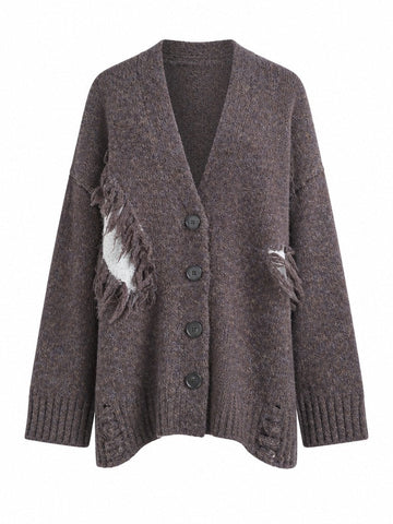 Adventurous Distressed Knit Cardigan