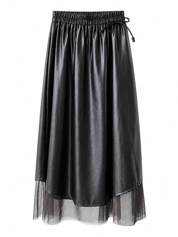 Audacious Pleated Mesh Midi Skirt