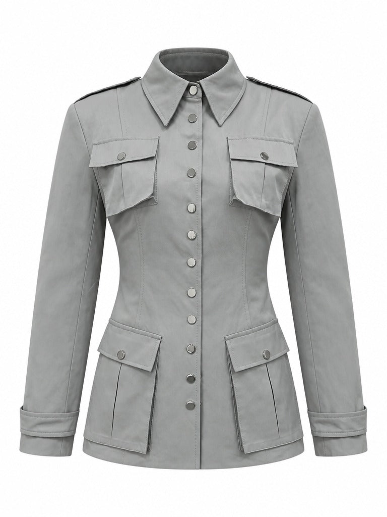 Audacious Utility Button-Down Blouse