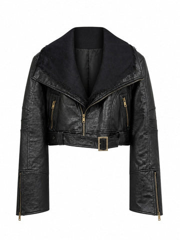 Audacious Cropped Tassel Moto Jacket