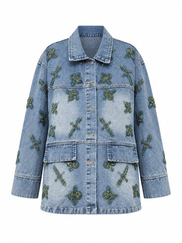 Adventurous Embroidered Denim Jacket
