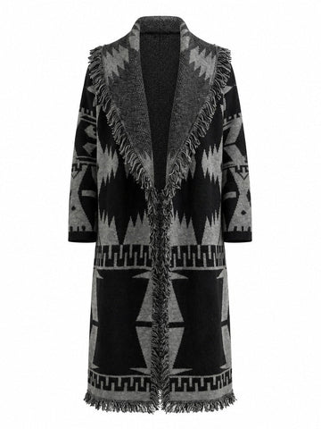 Distinctive Fringe Knit Cardigan