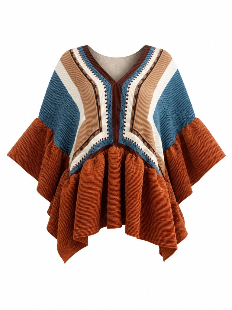 Vibrant Pleated Boho Top