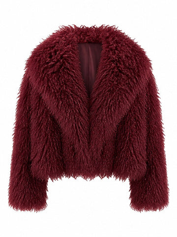 Confident Faux Fur Notched Coat