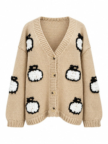 Unique Jacquard Knit Cardigan