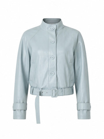 Grounded Faux Leather Bomber Jacket