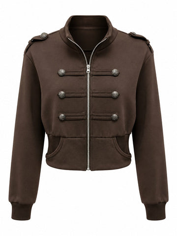Audacious Cropped Epaulet Jacket