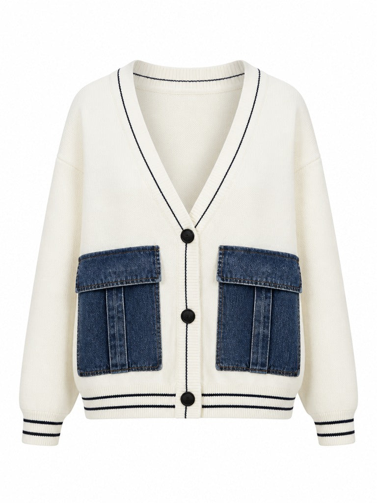 Audacious Denim Patchwork Cardigan