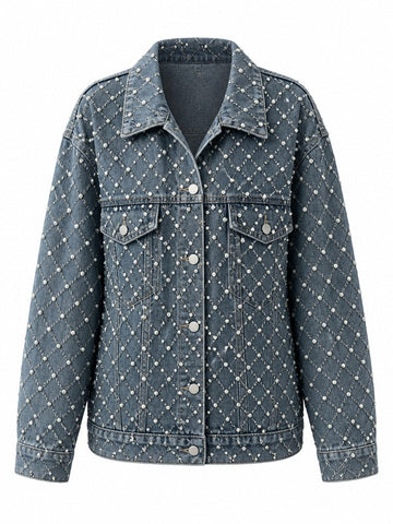 Audacious Rhinestone Diamond Denim Jacket