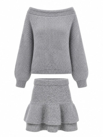 Grounded Knit Ruffle Mini Set