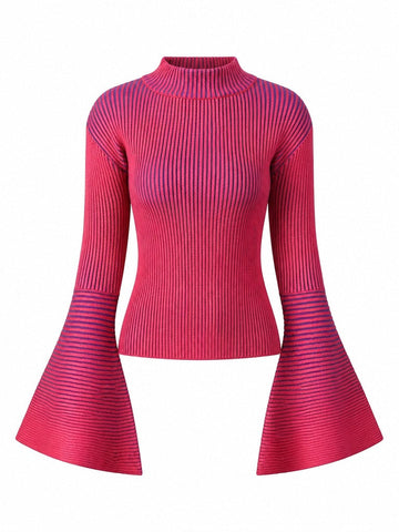 Dynamic Striped Ruffled Sweater