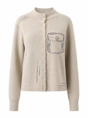 Grounded Printed Knit Cardigan