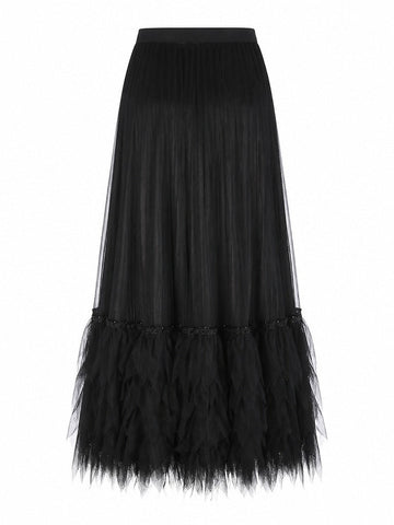 Unstoppable Pleated Mesh Maxi Skirt