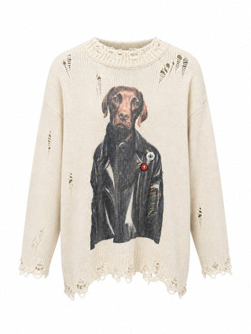 Audacious Distressed Knit Pullover