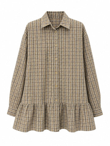 Wanderlust Plaid Ruffled Mini Dress