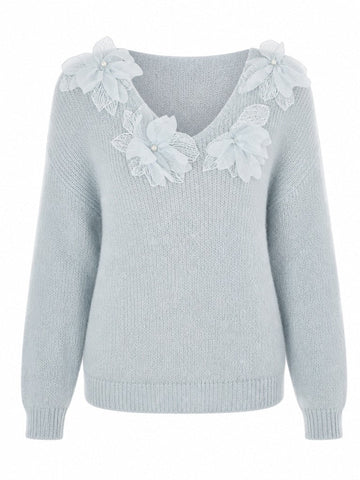 Ethereal Floral Knit Pullover
