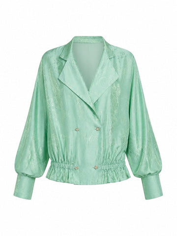 Radiant Jacquard Gathered Blouse