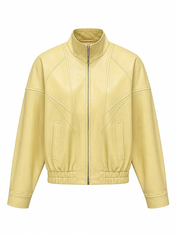 Vibrant Faux Leather Bomber Jacket