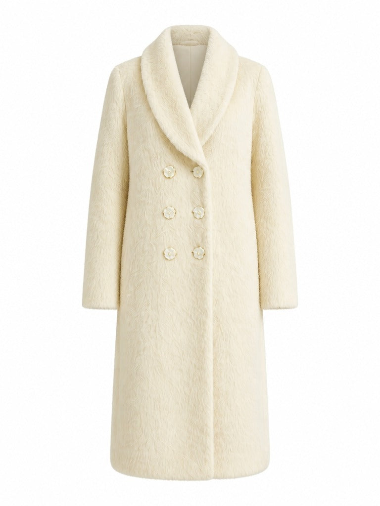 Radiant Fluffy Wool Long Coat