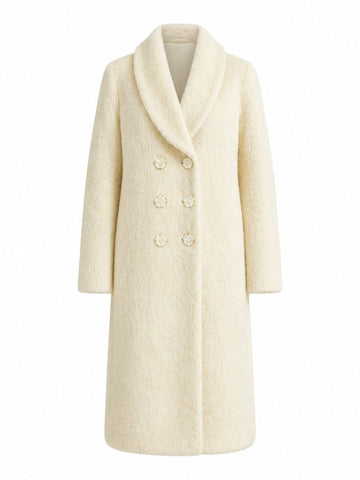 Radiant Fluffy Wool Long Coat
