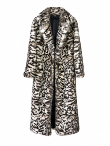 Fierce Leopard Print Faux Fur Coat