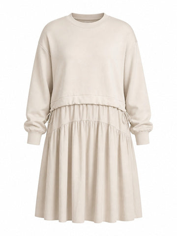 Grounded Apricot Tiered Midi Dress