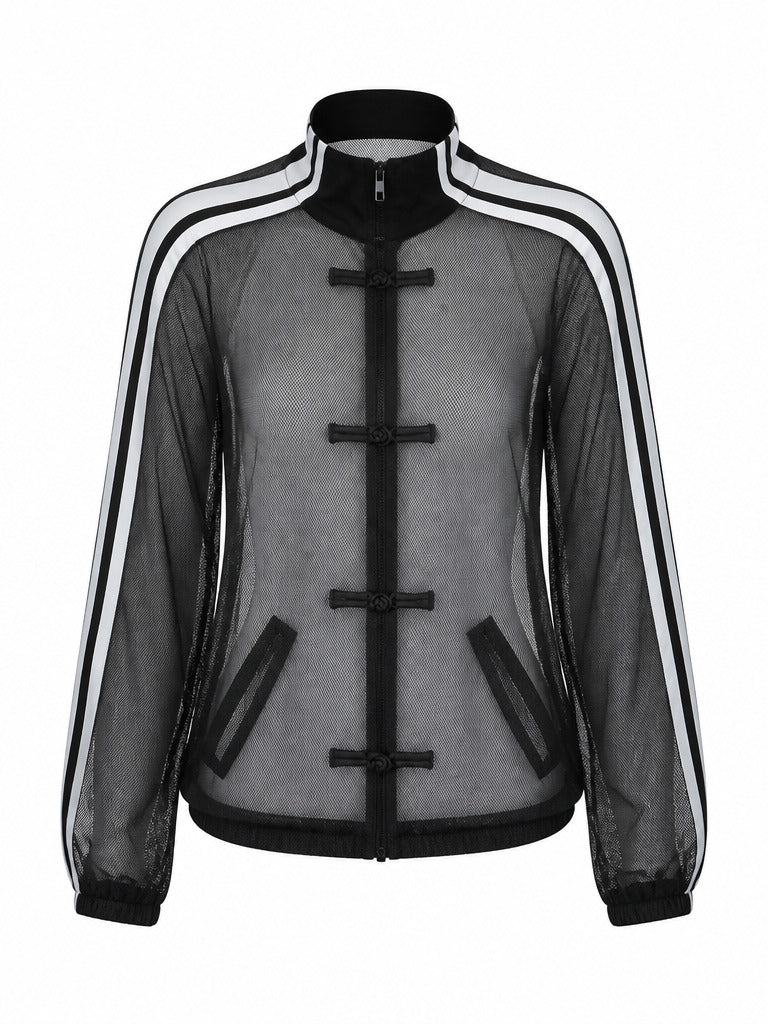 Audacious Mesh Striped Jacket