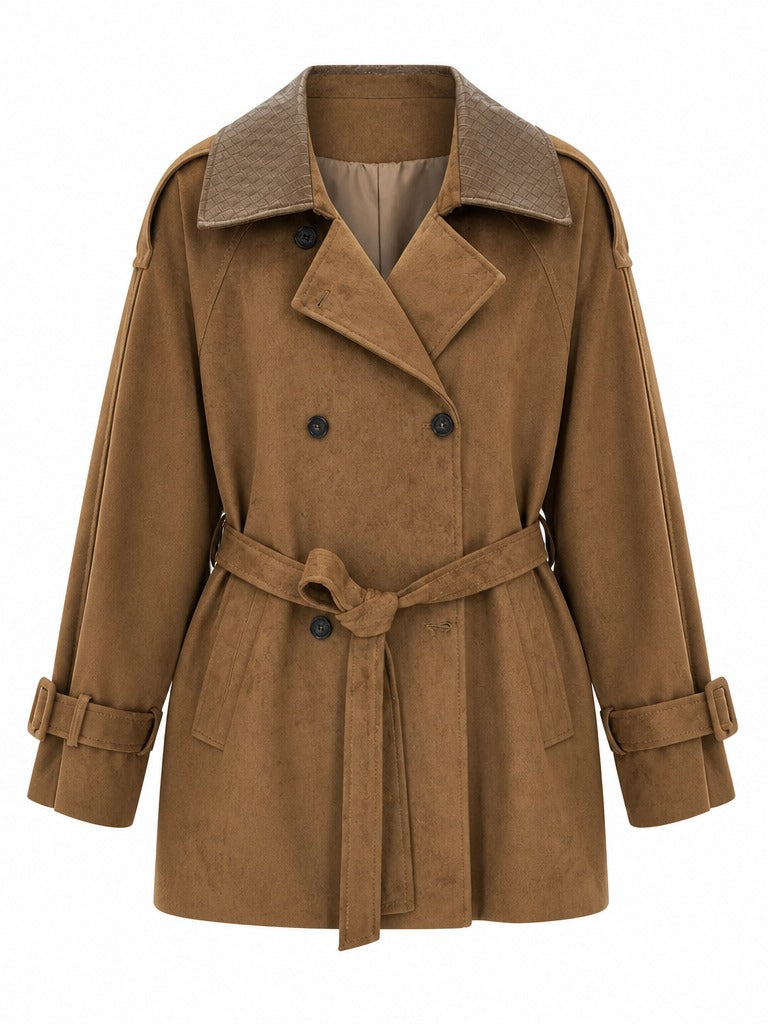 Grounded Suede Double-Breasted Jacket