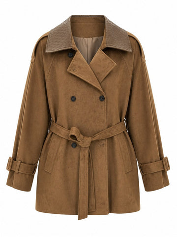 Grounded Suede Double-Breasted Jacket