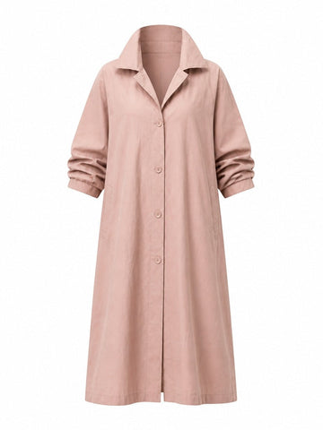 Refined Oversized Pink Trench Dress