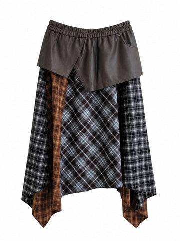 Adventurous Patchwork Plaid Skirt