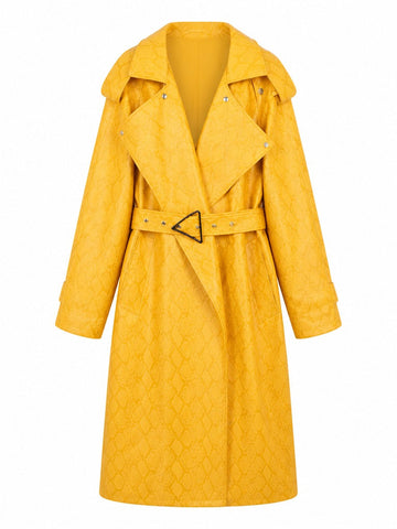 Audacious Snakeskin Faux Leather Trench