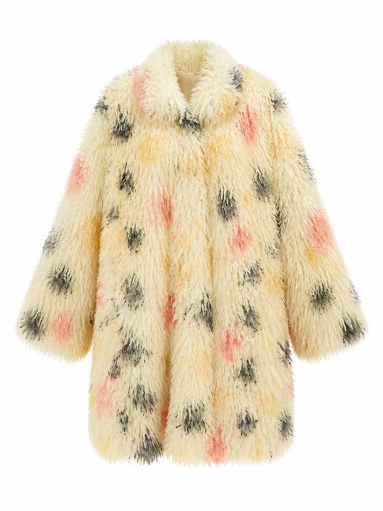 Vibrant Shaggy Faux Fur Coat