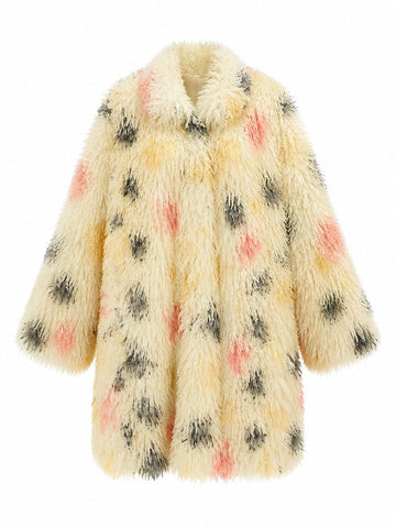 Vibrant Shaggy Faux Fur Coat